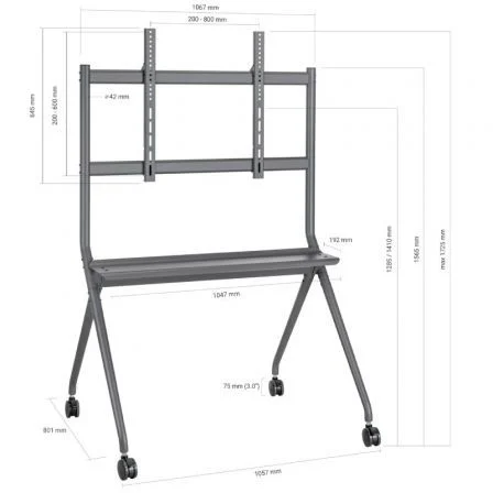 Aisens Soporte de Suelo Pro con Ruedas FT86FE-143 para TV de 50-86 pulgadas Aisens Soporte de Suelo Pro con Ruedas FT86FE-143 para TV de 50-86 pulgadas